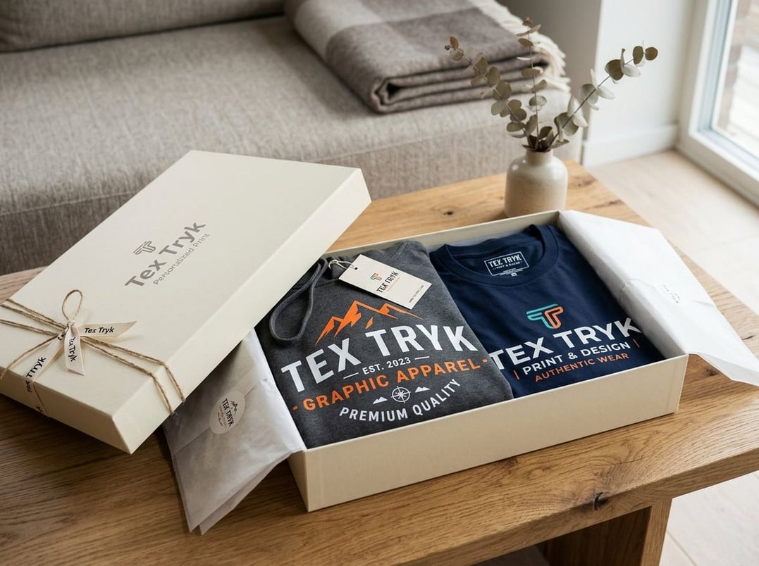 Giv tøj med tryk fra virksomheden Tex Tryk i gave