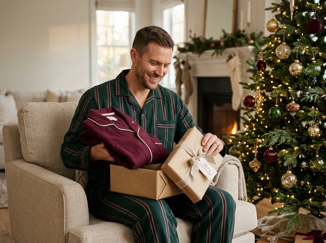 Mand i nattøj til jul
