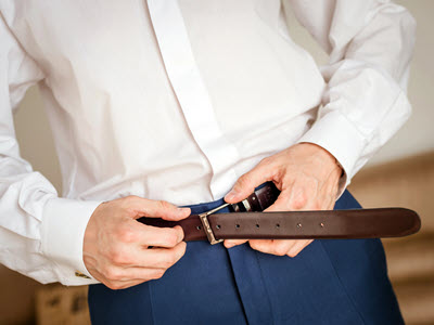 Læderbælte med gravering