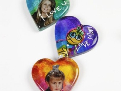 Glashjerte dekoreret med decoupagepapir